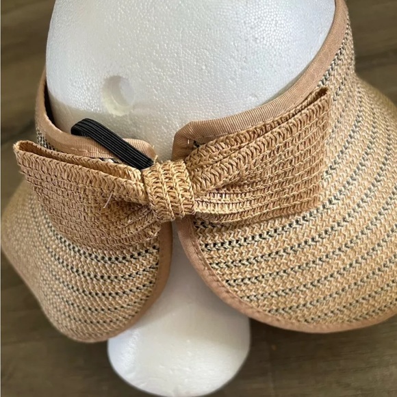 Magid Hat Adjustable Headband‎ Beach Sun Visor Floppy Brim Woven Natural Paper - Picture 2 of 8